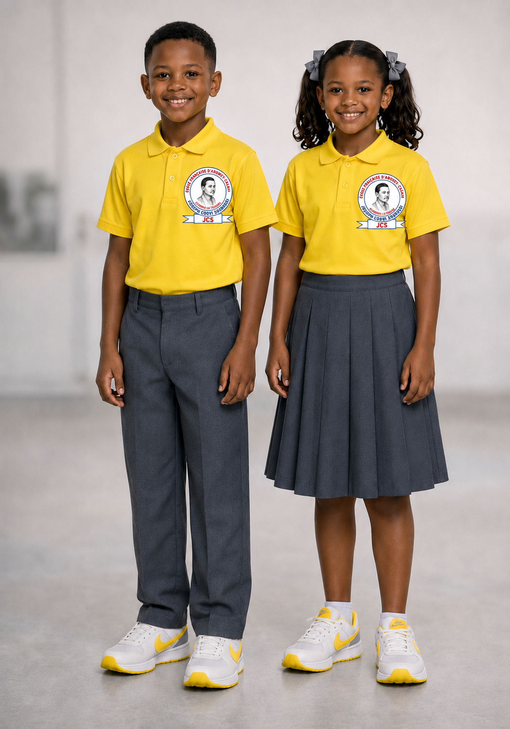 Élèves en tenue de classe de l école